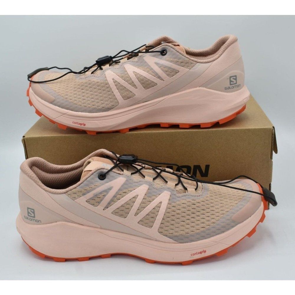 Salomon Womens Size 8 Sense Ride 4 Sirocco Peachy Keen Running Trail Sneakers